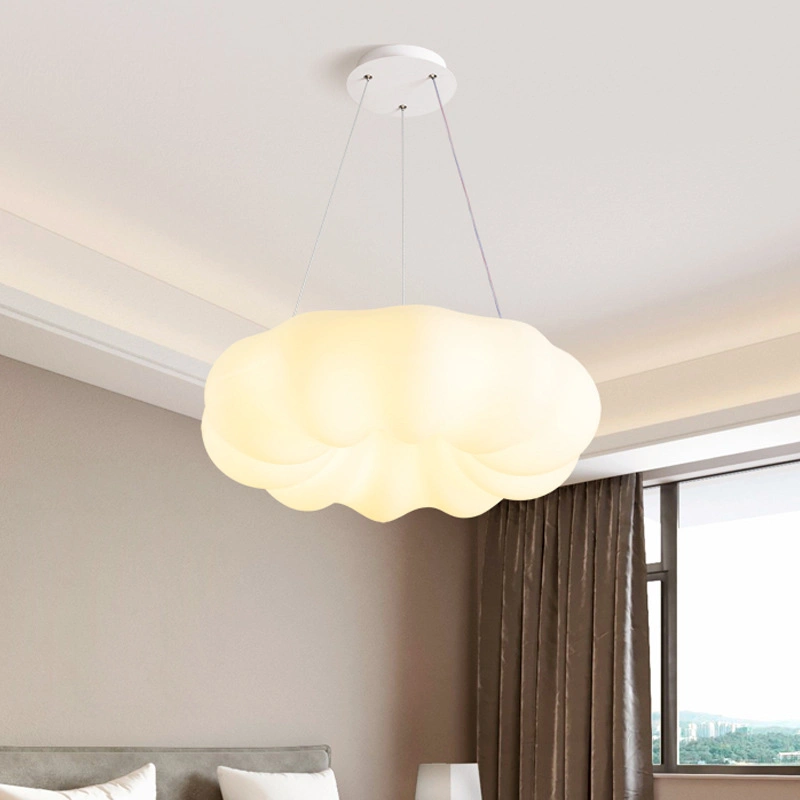 European White Cloud Eye Protection LED Lamp Creative Simple Modern Living Room Children&prime; S Bedroom Pumpkin Ceiling Lamp